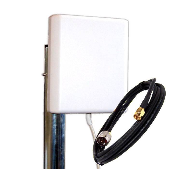 Antena Multibanda WiFi Panel 10dBi Exterior Pigtail 5 Metros