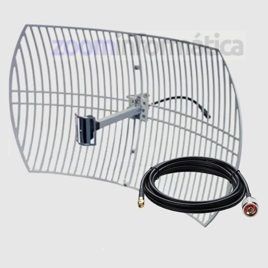 Antena Parabolica de Rejilla WIFI 24Dbi 24db 5m 5 metros