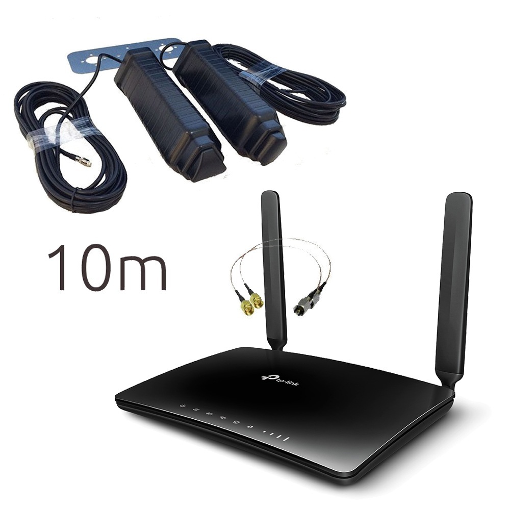 Router 4G LTE Inalambrico N a 300Mbps TL-MR6400 con antena exterior direccional yagi 46dbi