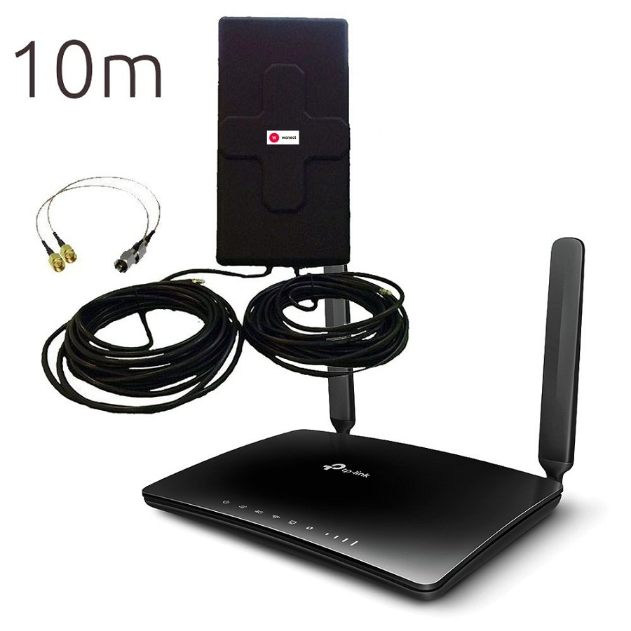 Tp Link TL MR6400 Router 4G WiFi con Antena 4G Panel 50dBi exterior 10 metros cable