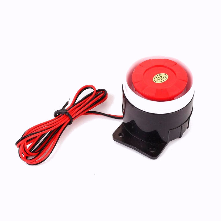 Sirena alarma con cable 12vdc Color rojo Sonido Luminosa Alta potencia FS102