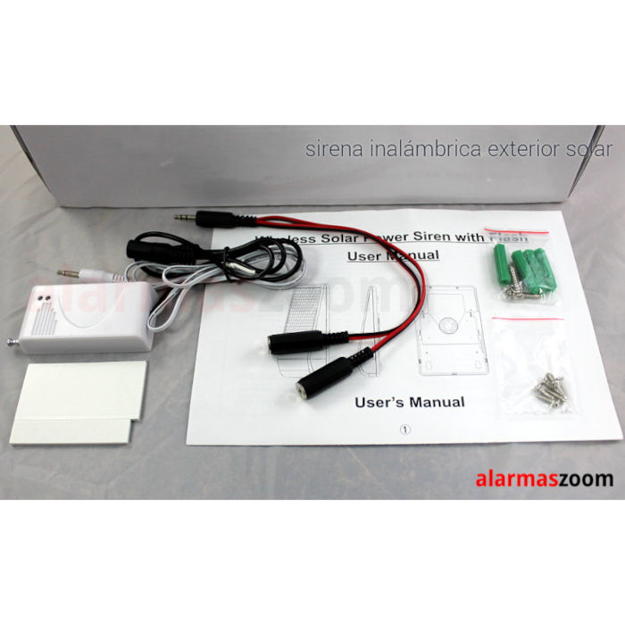 Sirena Alarma exterior luminosa Con Placa solar y bateria OFS04