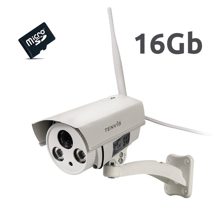 Tenvis T8862 16Gb Camara de seguridad WiFi IP exterior Alta resolucion HD 720p Memoria Micro SD