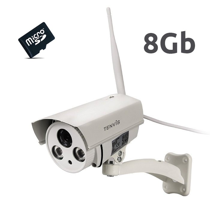 Tenvis T8862 8Gb Camara de seguridad WiFi IP exterior Alta resolucion HD 720p Memoria Micro SD