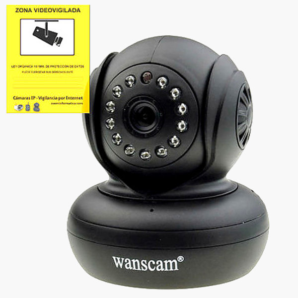 Wanscam JW0005 I Camara IP WiFi interior color Negra Con vision nocturna Filtro IR Cut