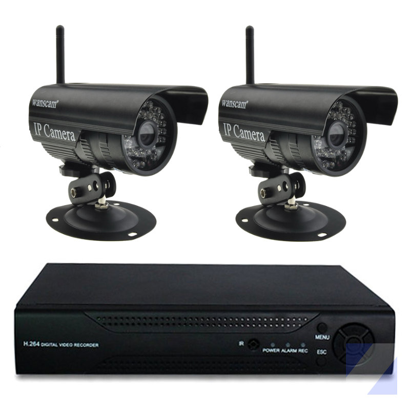 WANSCAM NVR HL0161 GRABADOR ONVIF CON 2 CAMARAS IP EXTERIOR DE VIGILANCIA JW0011