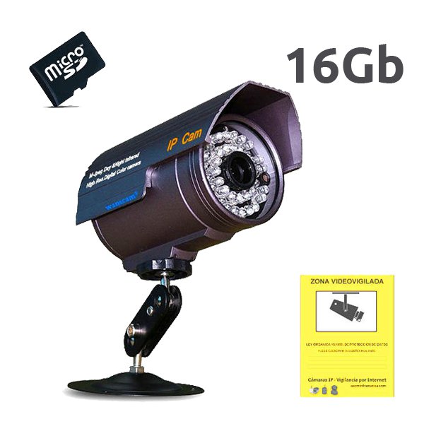 Wanscam HW0027 Camara de seguridad IP exterior fija con soporte Memoria Micro SD 16Gb