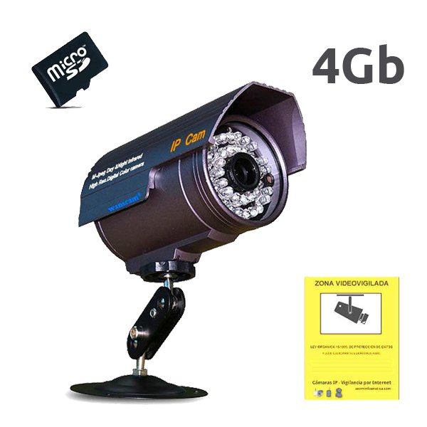 WANSCAM CAMARA IP EXTERIOR HW0027 4Gb VISION NOCTURNA SLOT MICRO SD PARA GRABACION