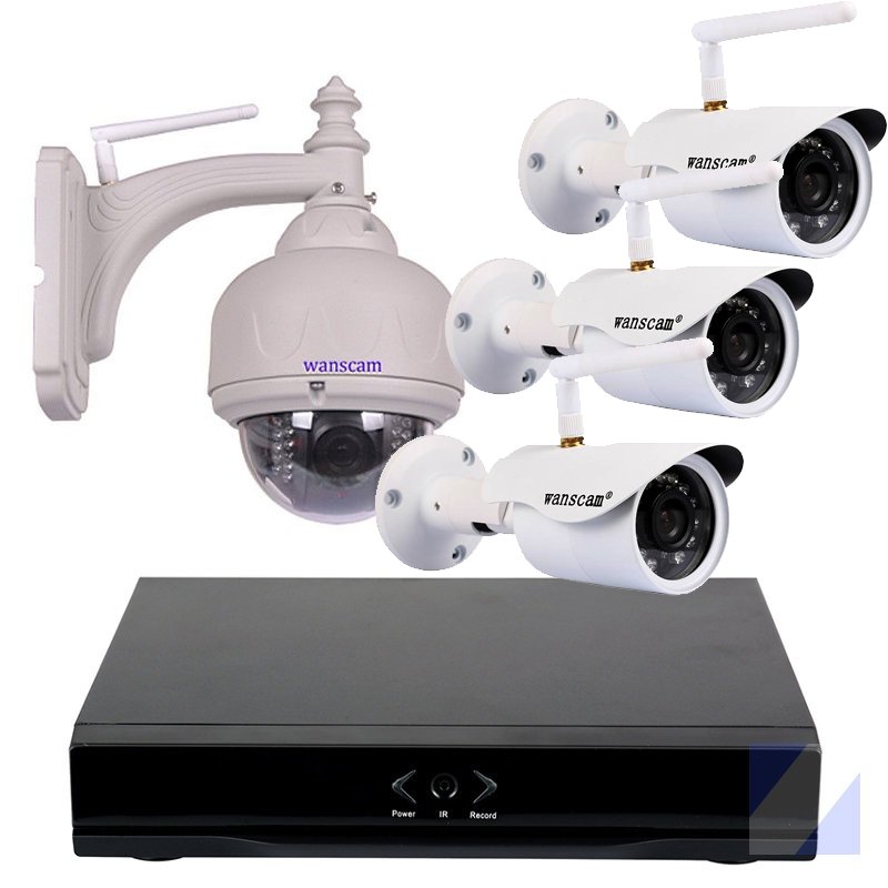 WANSCAM NVR HL0162 GRABADOR ONVIF CON CAMARAS HW0043 IP EXTERIOR HD VIGILANCIA MOTORIZADA