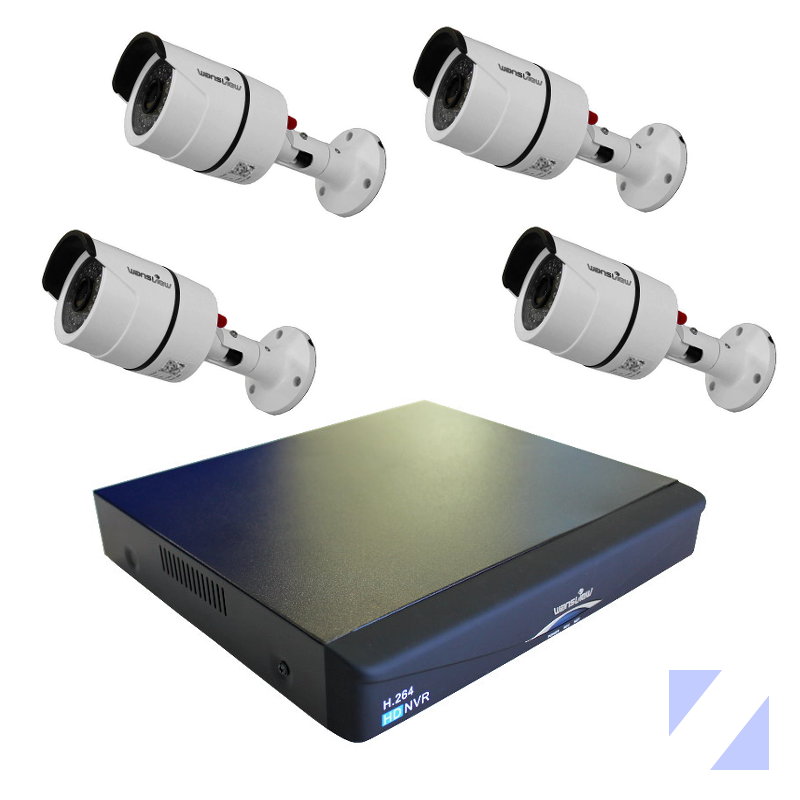 KIT WANSVIEW GRABADOR NVR NVR903 CON 4 CAMARAS IP EXTERIOR NCM754GC