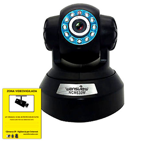 Wansview NCM630W B Camara IP WiFi Ranura Memoria Micro SD Interior Motorizada Negra HD 720p