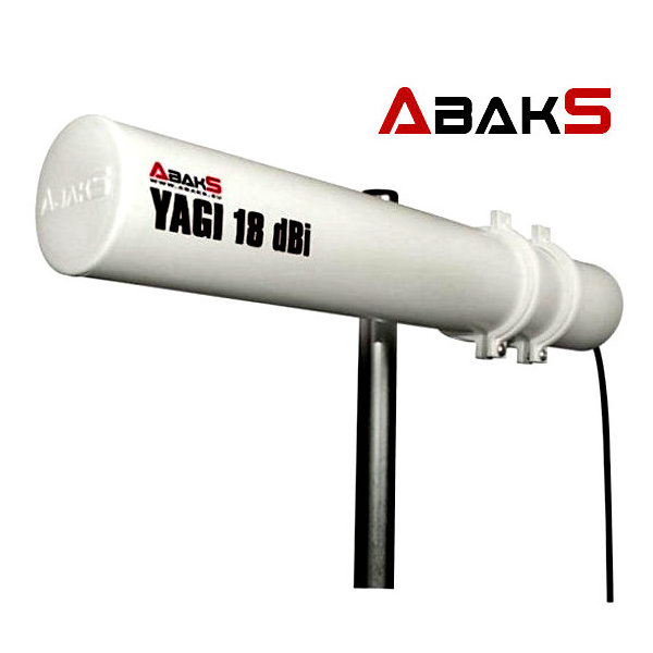 Abaks Yagi 18dBi Antena WiFi Exterior 15 metros Pigtail RP SMA Largo alcance