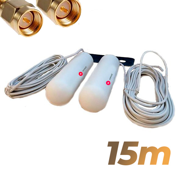 Antena 4G Wonect Yagi 46dBi Blanca Exterior 15m Reacondicionado