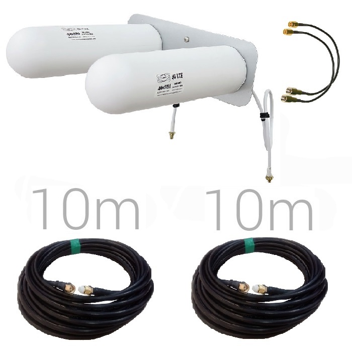 Antena 4G Yagi Exterior Blanca 10 Metros SMA Macho