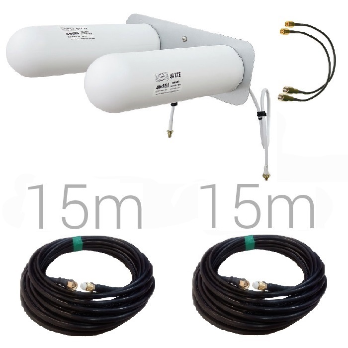 Antena 4G Yagi Exterior Blanca 15 Metros SMA Macho