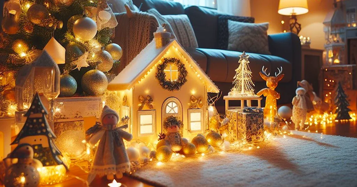 Luces LED en decoracion de casa por Navidad